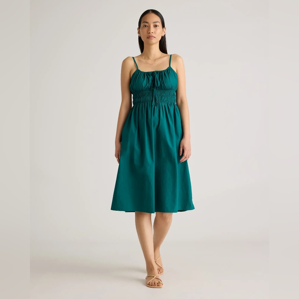 NWT Quince Size Medium 100% Organic Cotton Keyhole Midi Dress